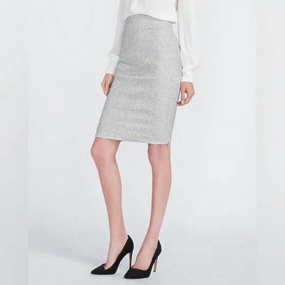 Express Dresses & Skirts - NWOT Express High Waisted Textured Zip Side Pencil Skirt